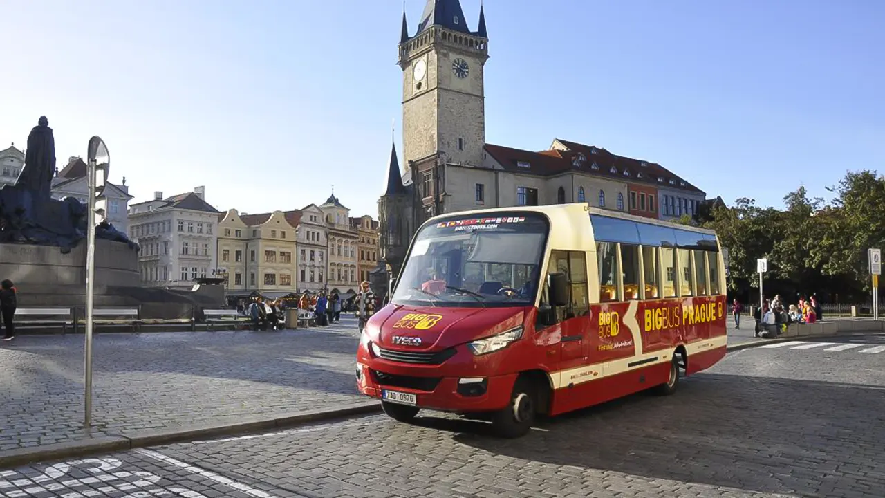 Hop-on-hop-off bus tour and Vltava river cruise