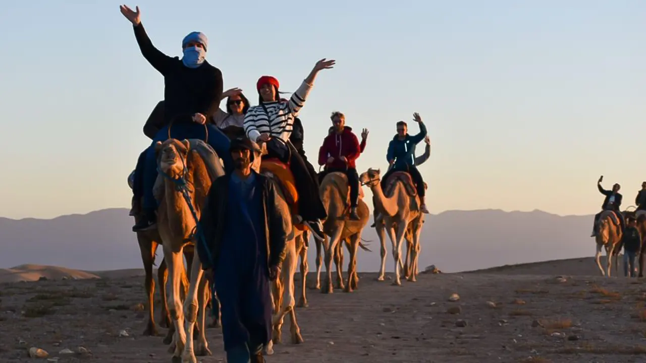 Desert sunset, camel ride and dinner