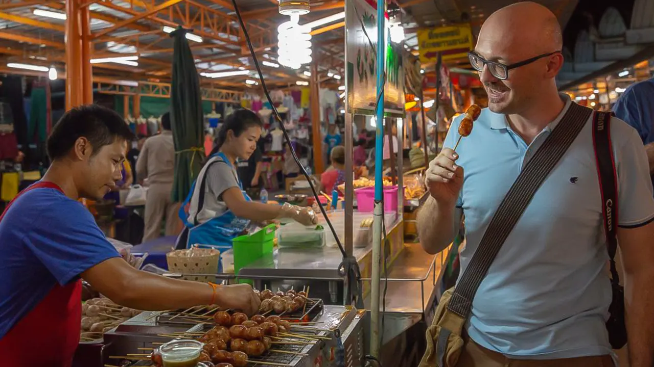 Markets, Temples and Food Night Tour by Tuk Tuk